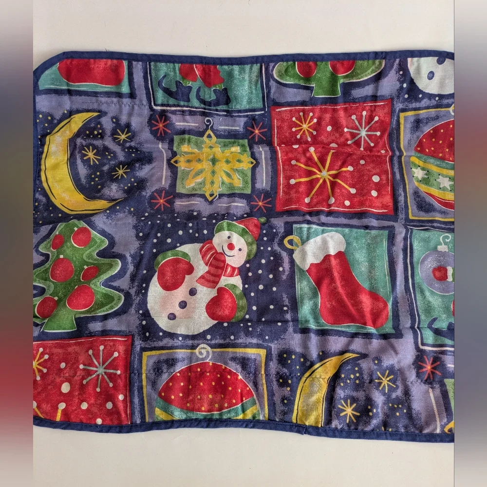 Quilt Shams Skirt Holiday Snowman Stars Moons Trees Elves Stockings Ornaments